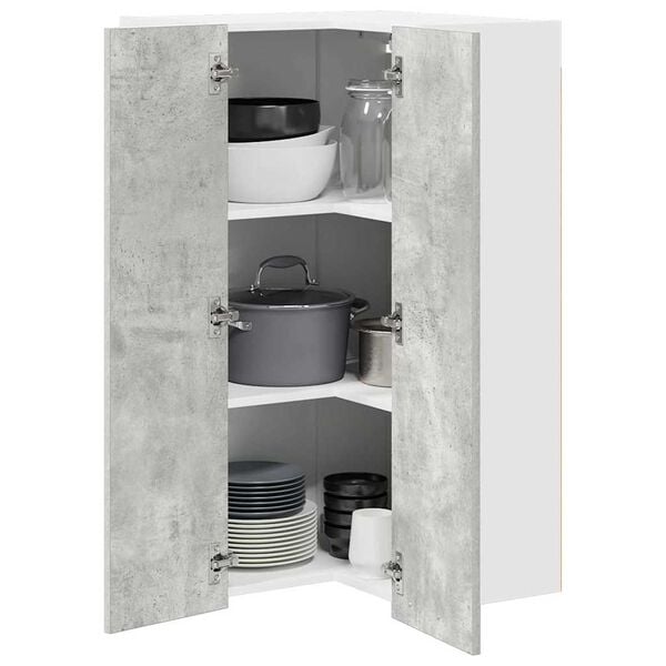 vidaXL Armoire suspendue Gris b&eacute;ton et Blanc 57 x 57 x 100 cm