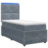 vidaXL Lit boxspring LED avec matelas Gris fonc&eacute; 80 x 200 cm Velours