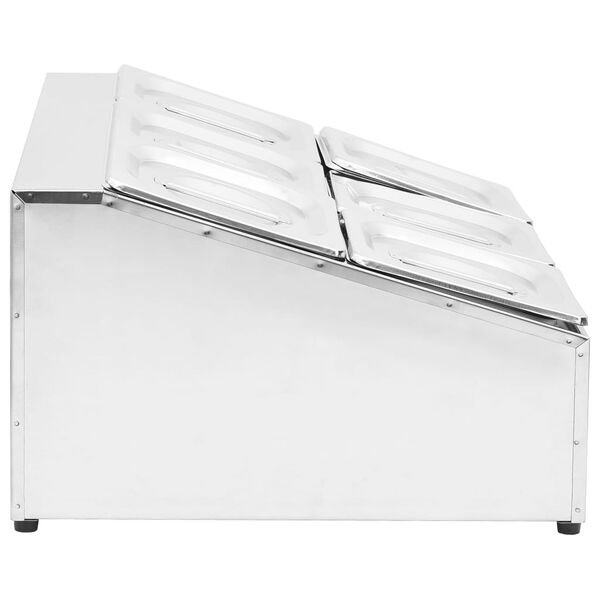 vidaXL Récipient Gastronorm avec 6 bacs GN 1/6 Acier inoxydable