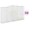 vidaXL Paniers &agrave; gabions arqu&eacute;s 8 pcs 400x50x220/240 cm Fer galvanis&eacute;