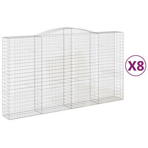 vidaXL Paniers &agrave; gabions arqu&eacute;s 8 pcs 400x50x220/240 cm Fer galvanis&eacute;