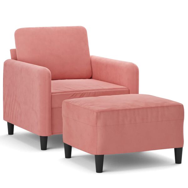 vidaXL Fauteuil avec repose-pied Rose 60 cm Velours
