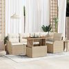 vidaXL Ensemble de canapé de jardin 6 pcs Beige Poly rotin