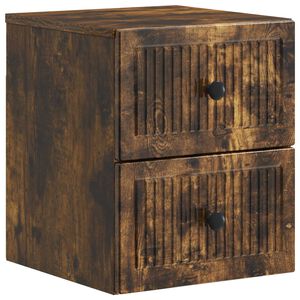 vidaXL Cabinet de chevet mural Ch&ecirc;ne fum&eacute; 33 x 34,5 x 40 cm