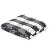 vidaXL Couverture Coton Carreaux 160x210 cm Anthracite