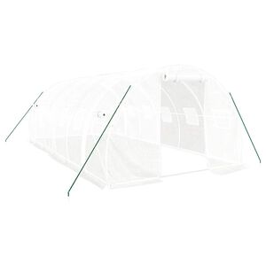 vidaXL Serre avec cadre en acier blanc 18 m&sup2; 6x3x2 m