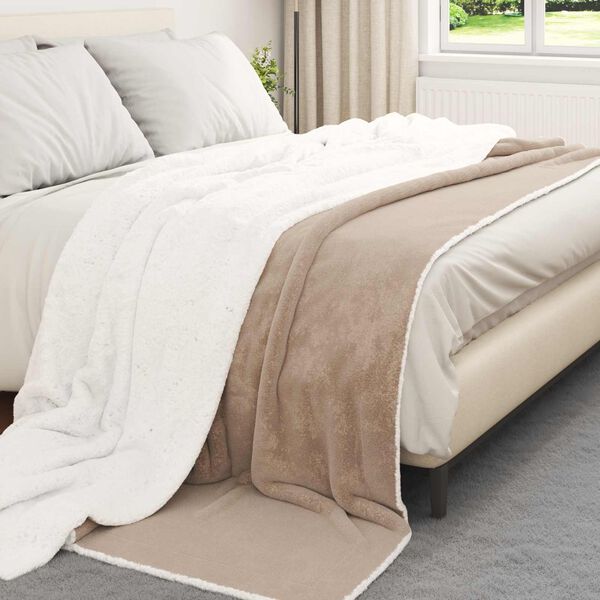 vidaXL Jet&eacute; Camel 220 x 240 cm Toison