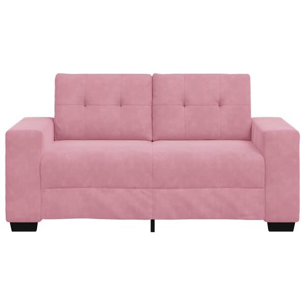 vidaXL | Canap&eacute; Loveseat | avec coussin Rose Velours
