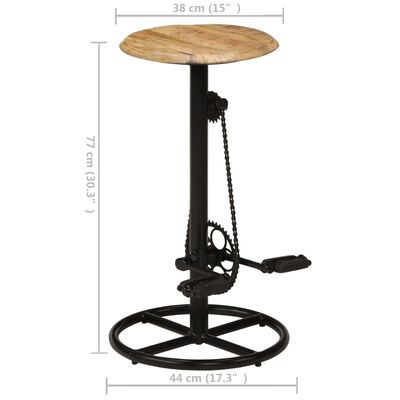 vidaXL Tabourets de bar lot de 2 bois de manguier massif