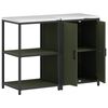 vidaXL Ensemble de rangement cuisine avec &eacute;tag&egrave;re 2 pcs Vert olive