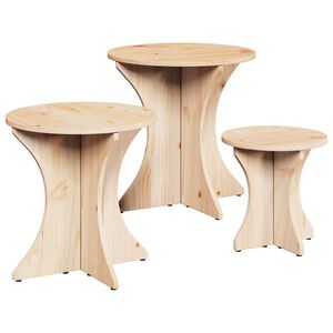 vidaXL Table basse 3 pc Naturel 46 x 46 x 47 cm