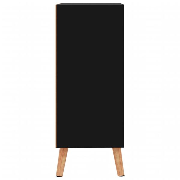 vidaXL Buffet noir brillant 60x30x72 cm bois d'ing&eacute;nierie