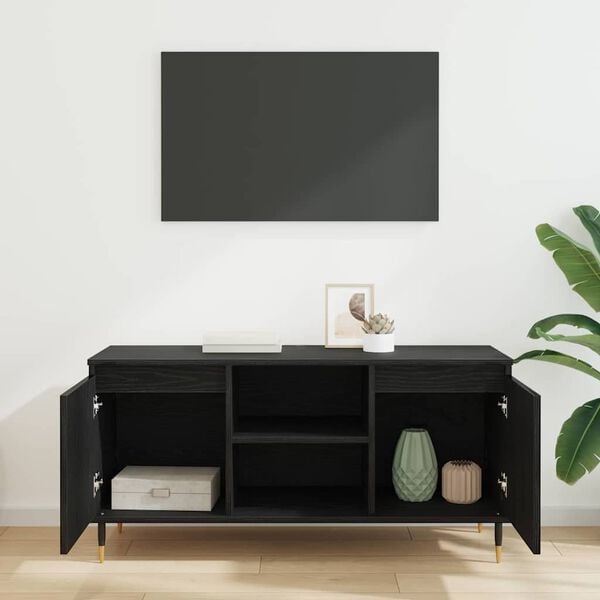vidaXL Meuble TV Ch&ecirc;ne noir 104 x 35 x 50 cm Bois d'ing&eacute;nierie
