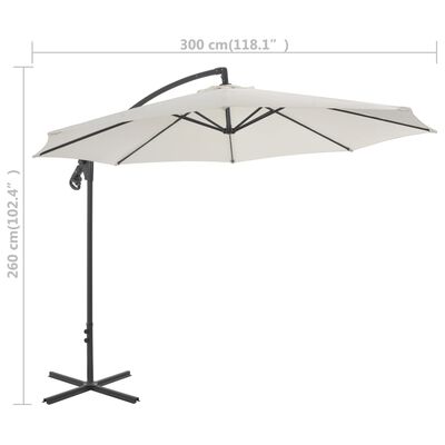 vidaXL Parasol de jardin en porte-à-faux avec poteau en acier sable