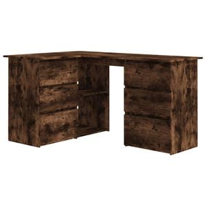 vidaXL Bureau d'angle Ch&ecirc;ne fum&eacute; 145x100x76 cm Bois d'ing&eacute;nierie