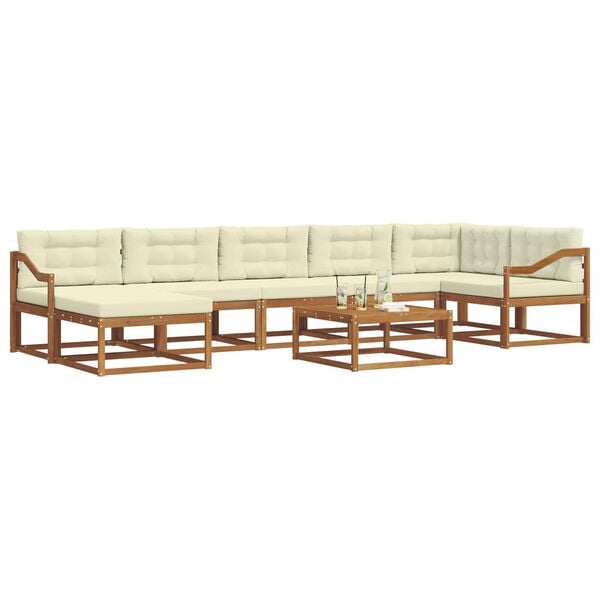 vidaXL Ensemble de canap&eacute;s d'ext&eacute;rieur 8 pcs Naturel et Cr&egrave;me