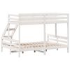 vidaXL Lit superposé sans matelas 80x200/140x200 cm blanc bois massif