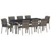 vidaXL Ensemble de salle &agrave; manger pour jardin 9 pc Gris polyrotin