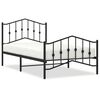 vidaXL Cadre de lit m&eacute;tal sans matelas avec pied de lit noir 100x190cm