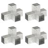 vidaXL Connecteurs de poteau 4 pcs Forme en X M&eacute;tal galvanis&eacute; 81x81 mm