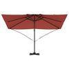 vidaXL Parasol Roma à Bras Déporté Rouge et Noir 352 x 251 x 260 cm