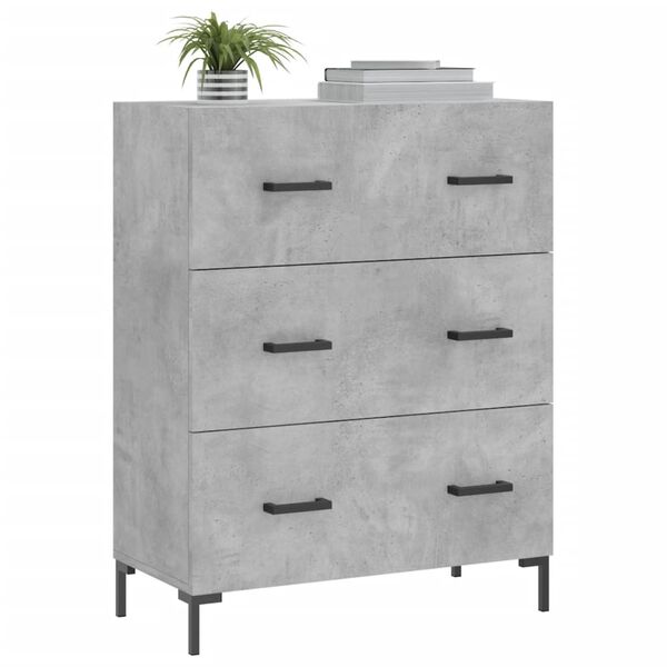 vidaXL Buffet gris b&eacute;ton 69,5x34x90 cm bois d'ing&eacute;nierie