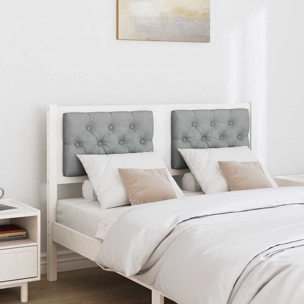 vidaXL T&ecirc;te de lit Autre Blanc et gris clair 135 cm Bois massif en pin