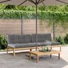 vidaXL Canap&eacute;s centraux palette de jardin 2pcs et coussins bois acacia