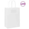 vidaXL Sacs en papier 250 pcs avec poign&eacute;es blanc 15x8x21 cm
