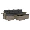 vidaXL Salon de jardin avec coussins 7 pcs gris r&eacute;sine tress&eacute;e