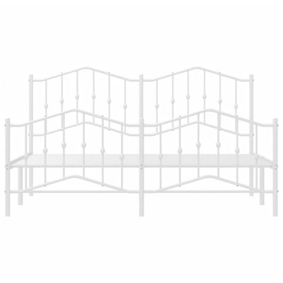 vidaXL Cadre de lit métal sans matelas et pied de lit blanc 183x213 cm