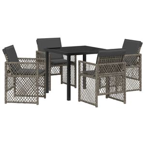vidaXL Ensemble de salle &agrave; manger pour jardin 5 pcs Gris polyrotin