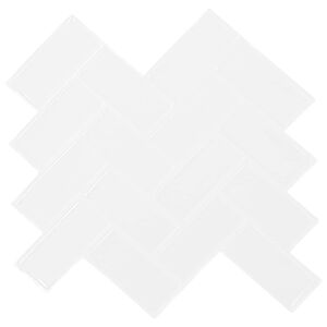 vidaXL Carreau en chevron 10 pcs Blanc 30 x 30 cm Polyur&eacute;thane et PET