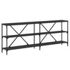 vidaXL Table console noir 200x30x75 cm bois d'ing&eacute;nierie et fer