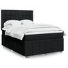 vidaXL Sommier &agrave; lattes de lit avec matelas Noir 140x200 cm Tissu