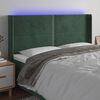 vidaXL T&ecirc;te de lit &agrave; LED Vert fonc&eacute; 163x16x118/128 cm Velours
