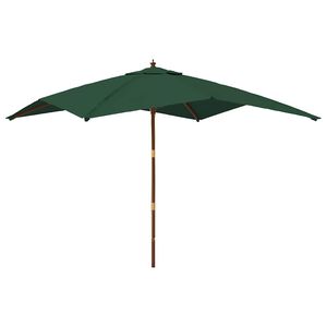 vidaXL Parasol de jardin avec m&acirc;t en bois vert 300x300x273 cm