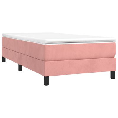 vidaXL Sommier à lattes de lit avec matelas Rose 100x200 cm Velours