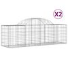 vidaXL Paniers &agrave; gabions arqu&eacute;s 2 pcs 200x50x60/80 cm Fer galvanis&eacute;