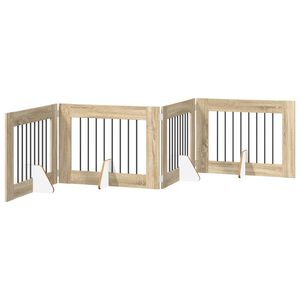 vidaXL Porte de chien pliable avec supports 4 pc Ch&ecirc;ne Sonoma 321 cm