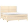 vidaXL Sommier &agrave; lattes de lit avec matelas Cr&egrave;me 180x200 cm Tissu