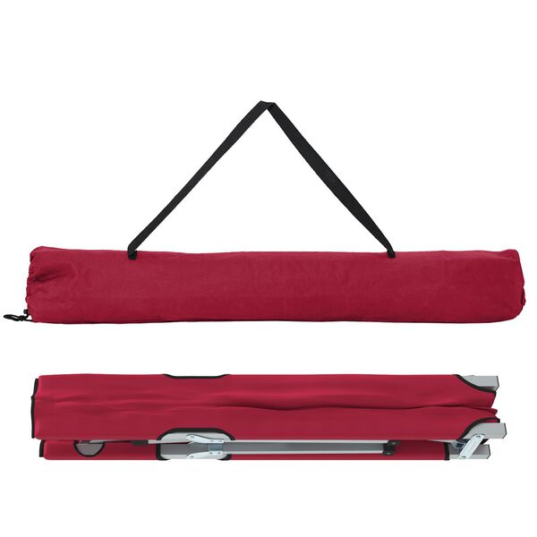 vidaXL Lit de camping pliant Rouge 194 x 62,5 x 42,5 cm