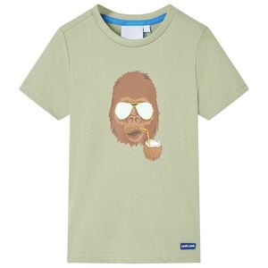 vidaXL T-shirt pour enfants avec manches courtes kaki clair 116
