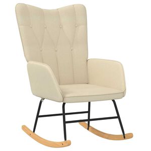 vidaXL Chaise &agrave; bascule Cr&egrave;me Tissu
