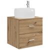 vidaXL Vanit&eacute; de lavabo mural Ch&ecirc;ne artisanal 49,5 x 44,5 x 66 cm