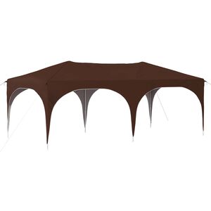 vidaXL Tente de f&ecirc;te pop-up 575 x 288 x 245 cm Marron Tissu Oxford