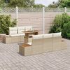 vidaXL Ensemble de salle &agrave; manger pour jardin 7 pcs Beige et cr&egrave;me