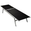 vidaXL Chaise longue Acier et textil&egrave;ne Noir