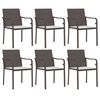 vidaXL Ensemble &agrave; manger de jardin 7 pcs coussins r&eacute;sine tress&eacute;e acier
