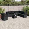 vidaXL Salon de jardin 11 pcs avec coussins noir r&eacute;sine tress&eacute;e